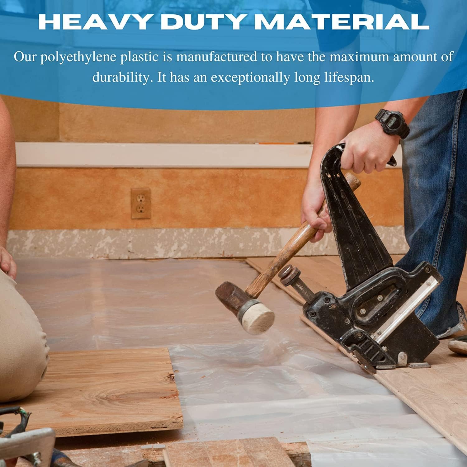 VBS Lámina de plástico transparente reforzada 6 mil (20 x 100 pies ...