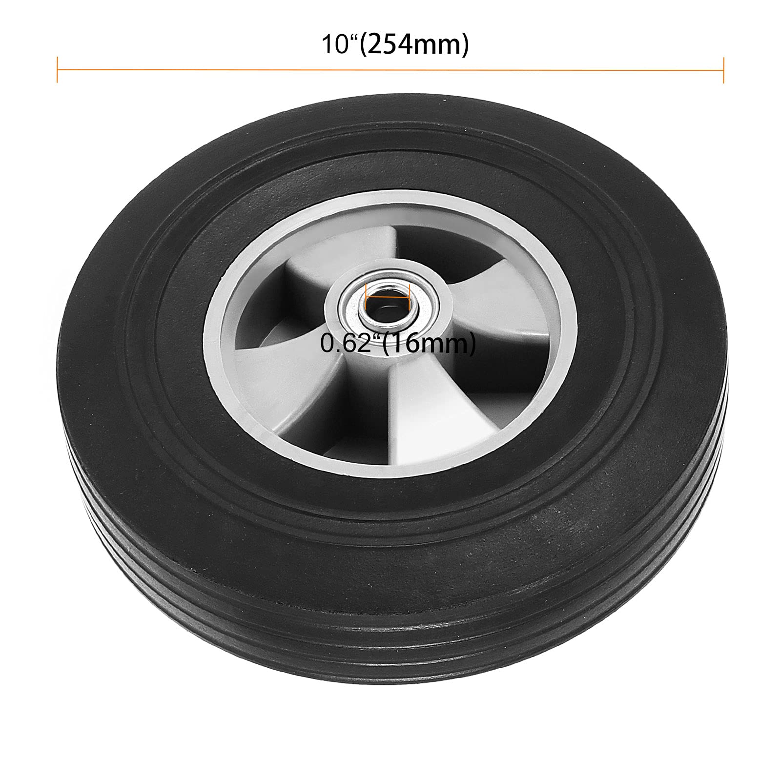 SEUNMUK Rubber Hand Truck Wheels - Heavy Duty Replacement -2