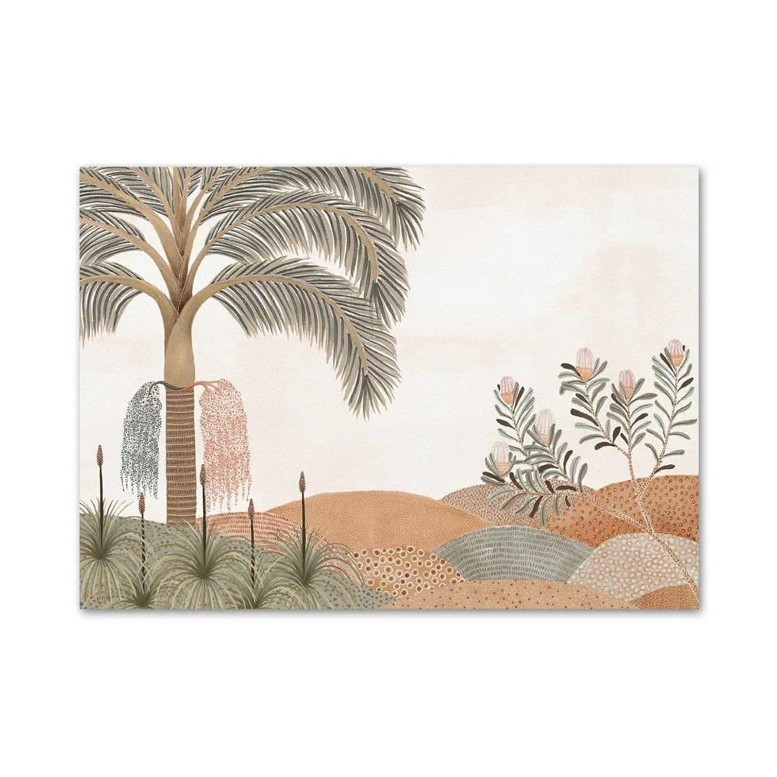 XENITE Wall Art Canvas Prints Tropical Palm Coconut Tree Boho Abstract Landscape Posters No Frame Wall Art Pictures Living Room Decor(G,30x40cm)