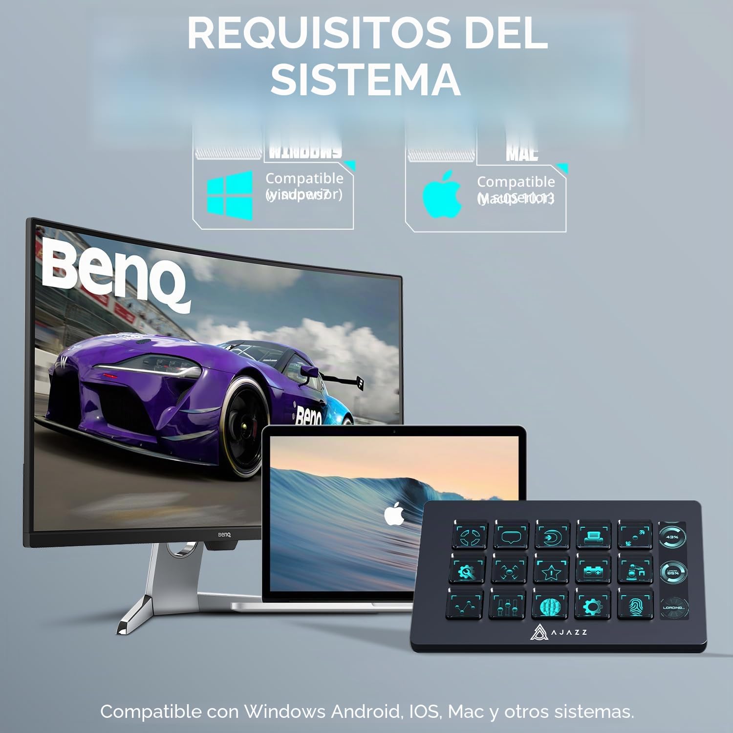 AKP153 Studio Deck, Stream Controller, 15 Macro Keys, Trigger Actions in Apps and Software Like OBS, Twitch, ​YouTube, Custom Console for Live Streaming, Photo and Video Editing, PC/Mac (White)