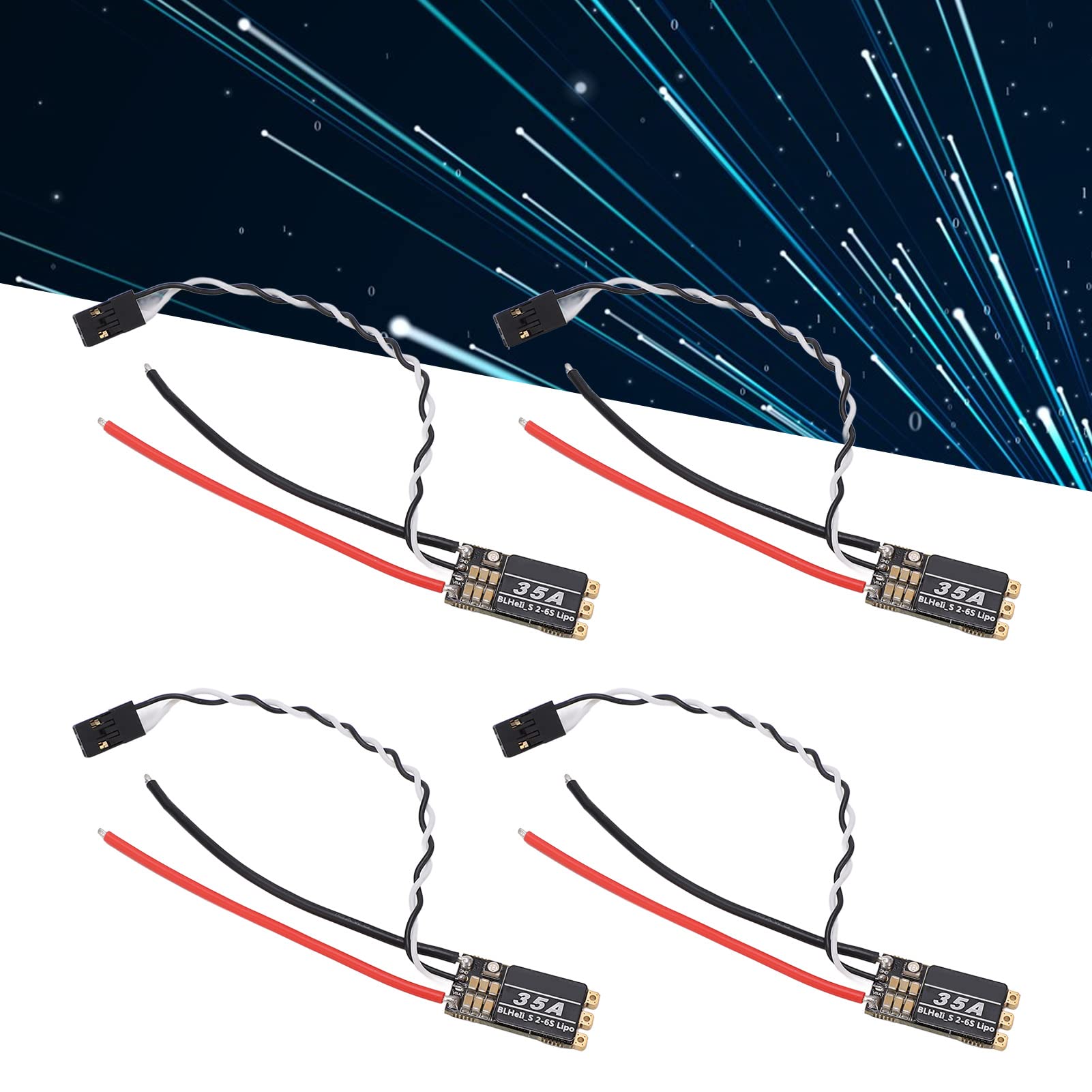 Czarny elektroniczny bezszczotkowy kontroler prędkości z diodą RGB LED, wysoka prędkość, odporny na zakłócenia, ESC 35A