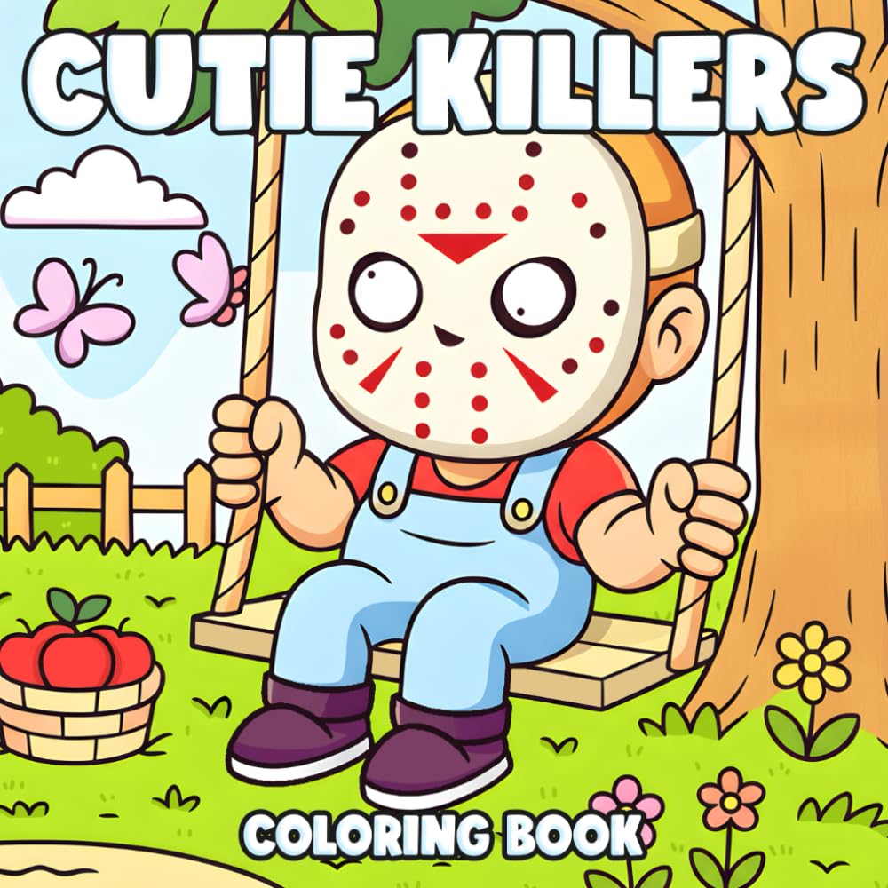 Cutie Killers Coloring Book: Cute Horror Icons Coloring Pages with Chibi-Style Villains on Holiday for Fans of Ironic Horror to Relax and Enjoy