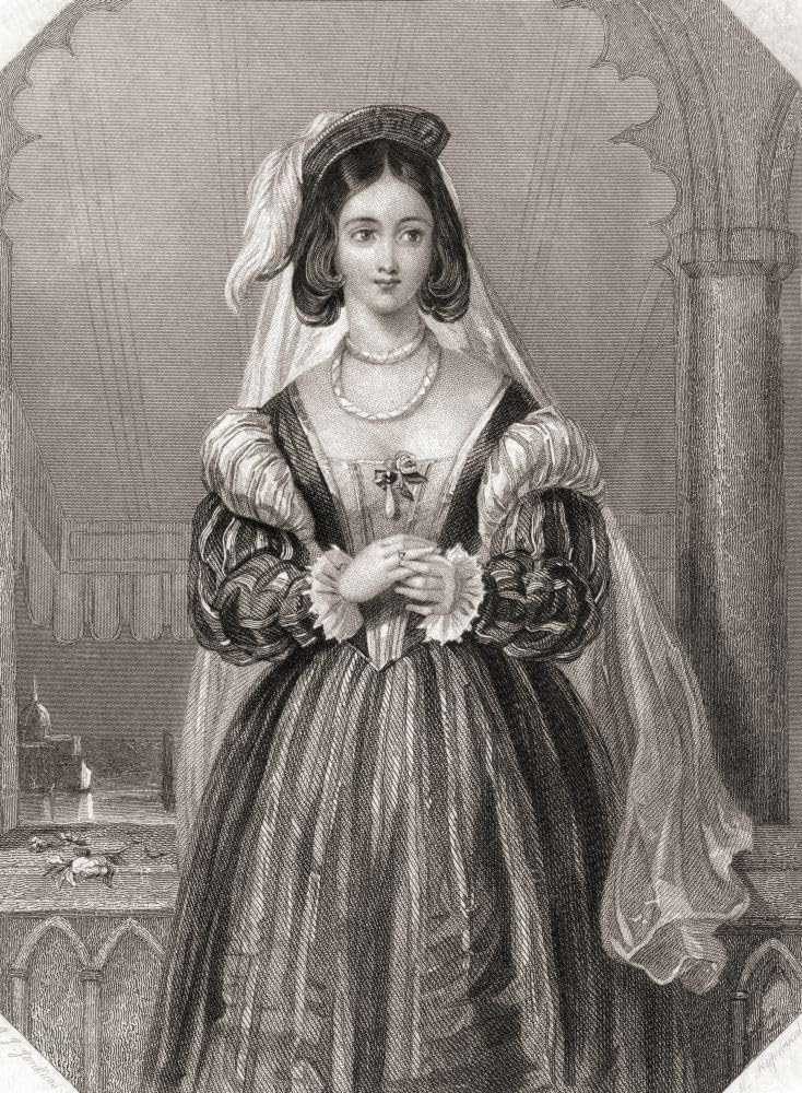 Portia. Główna postać kobieca ze sztuki Szekspira Kupiec Wenecki. Z Galerii Szekspirowskiej opublikowanej ok. 1840. Plakat Ken Welsh (12 x 17)