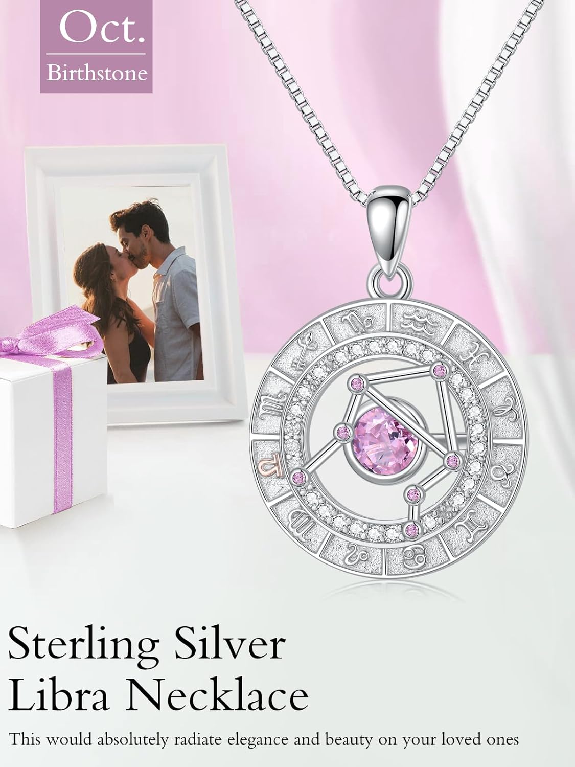 TOUPOP Zodiac Constellation Necklace for Women 925 Sterling Silver Birthstone Pendant Necklaces Zodiac Sign Jewelry Birthday Christmas Gifts for Women Her - Image 2