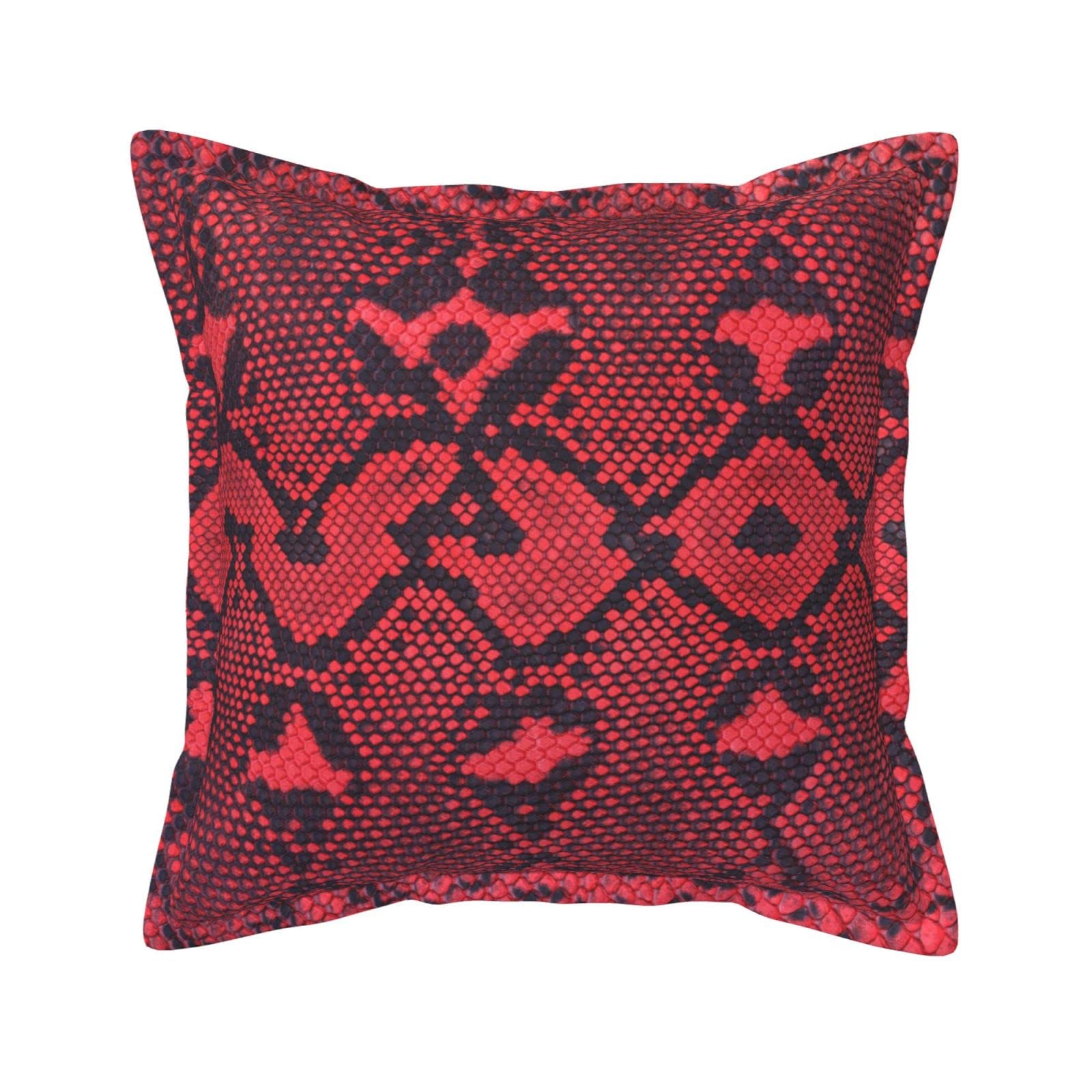 Housses de coussin en cuir haut de gamme effet serpentine pour déco salon chic