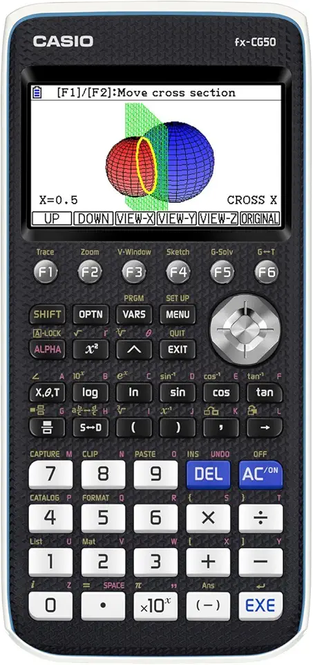 Casio fx-CG50 PRIZM® – Calculadora gráfica colorida com gráfico 3D e Python | Tela grande de alta resolução, funções básicas e avançadas | Ideal para exames, STEM, programação e matemática avançada
