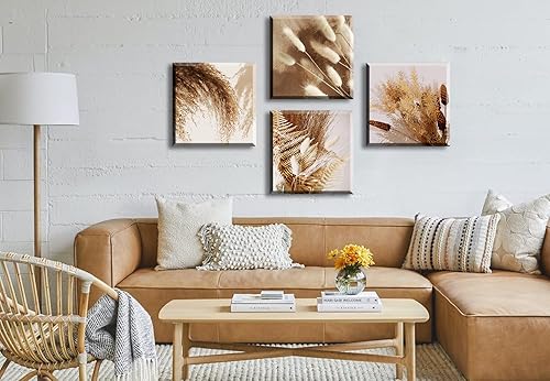 Miniatura 7 de BLINFEIRU Lienzo botánico bohemio para pared, decoración moderna y neutra de otoño, decoración de pared de granja, plantas secas y florales,