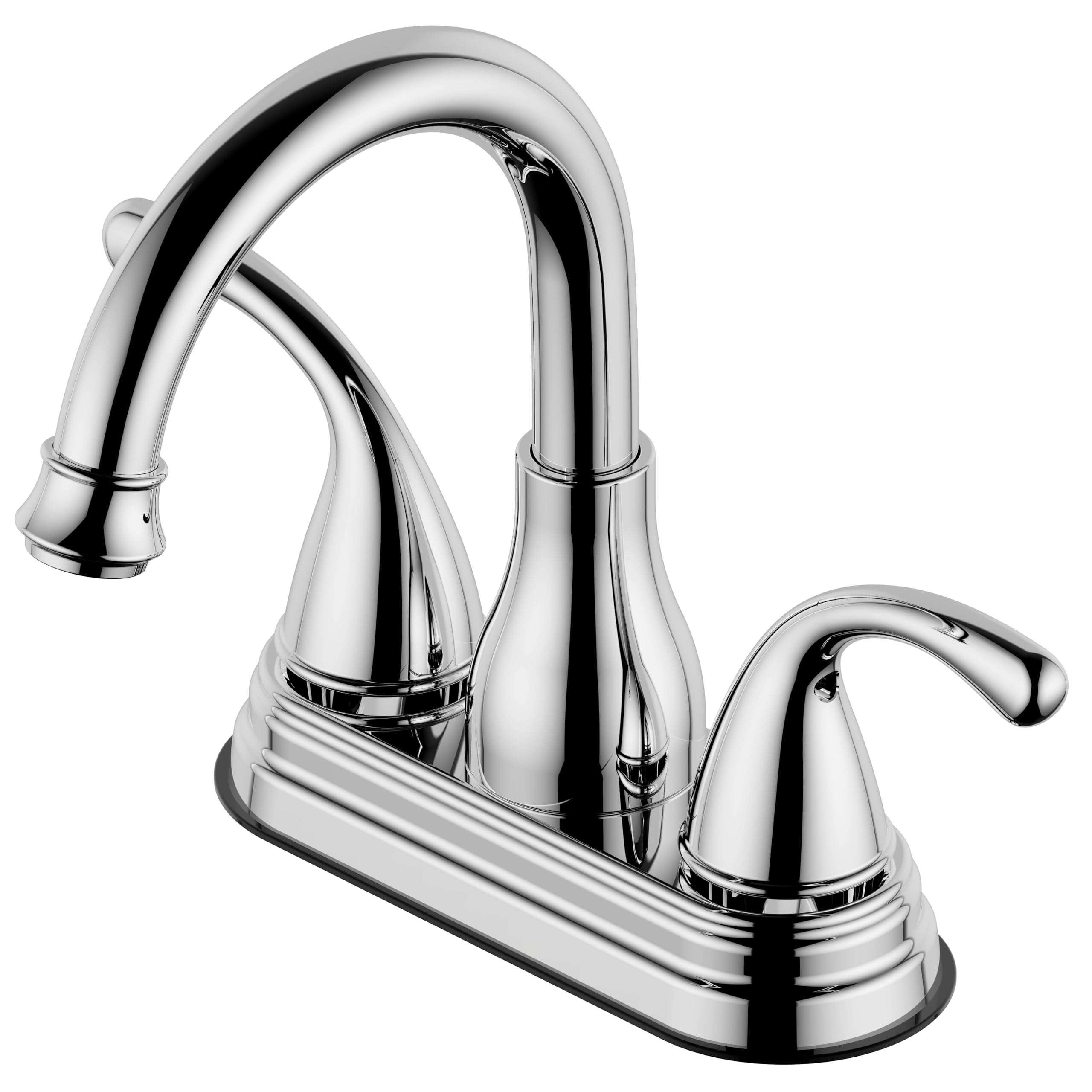 Derengge Bathroom Sink Faucet Two-Handle Bathroom Faucet with Pop up Drain,4 Inch Centerset Faucet,Polished Chrome Finished,LF-BH4505-CP