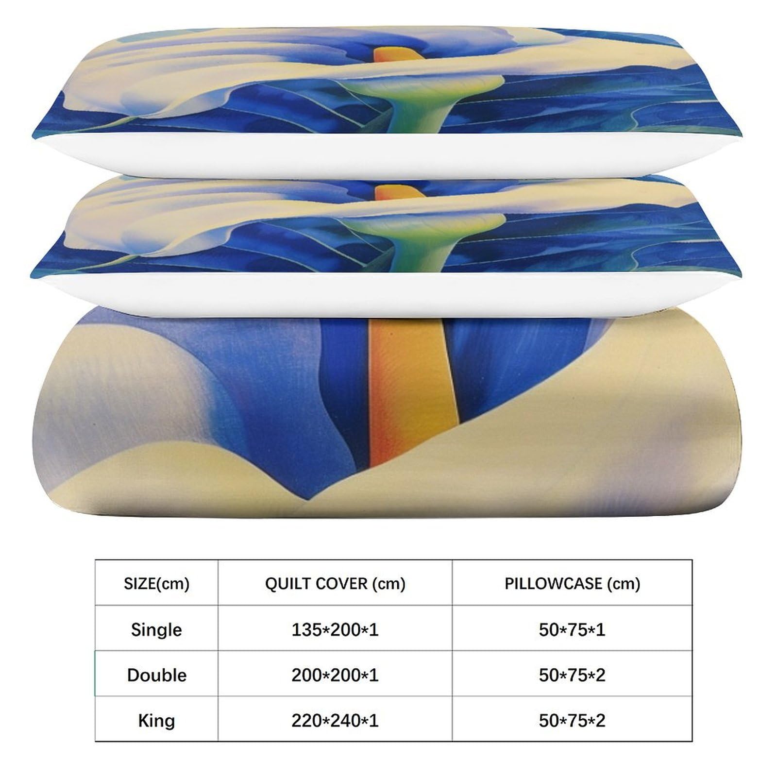 Luxus-Bettwäsche-Set mit Lilienblüten, 3D-Druck, Bettbezug-Set mit Kissenbezügen, King-Size-Größe (220 x 240 cm), Heimtextilien, Bettbezug-Set für Schlafzimmer-Dekor