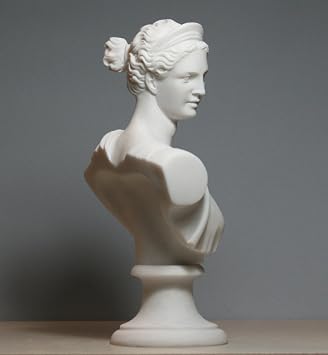 Greek Bust of Artemis Diana Goddess Art Statue Alabaster Sculpture 5.91 inches