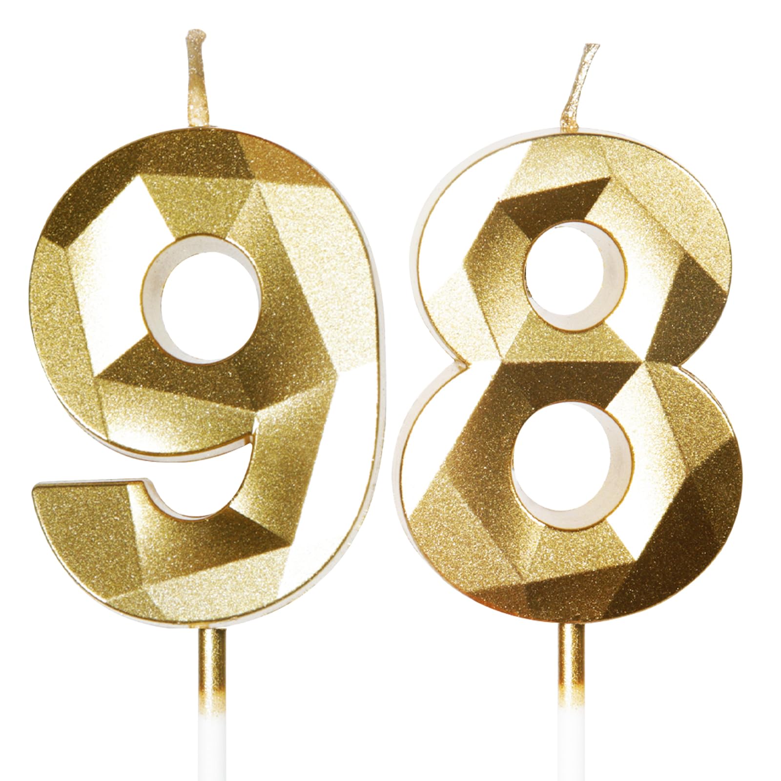 Yiran 50th Birthday Candles, Gold Number 50 Happy Birthday Candles, Cake Topper Decorations for Birthday Party, Wedding Anniversary Celebration Supply — view 219