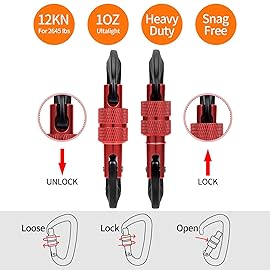 B-Mardi Carabiner Clips Heavy Duty 12kN (2697 lbs)-Lightweight Locking Carabiners for Camping, Hiking, Hammock, Dog Leash Harness, Outdoor and Gym etc, Keychains& Utility