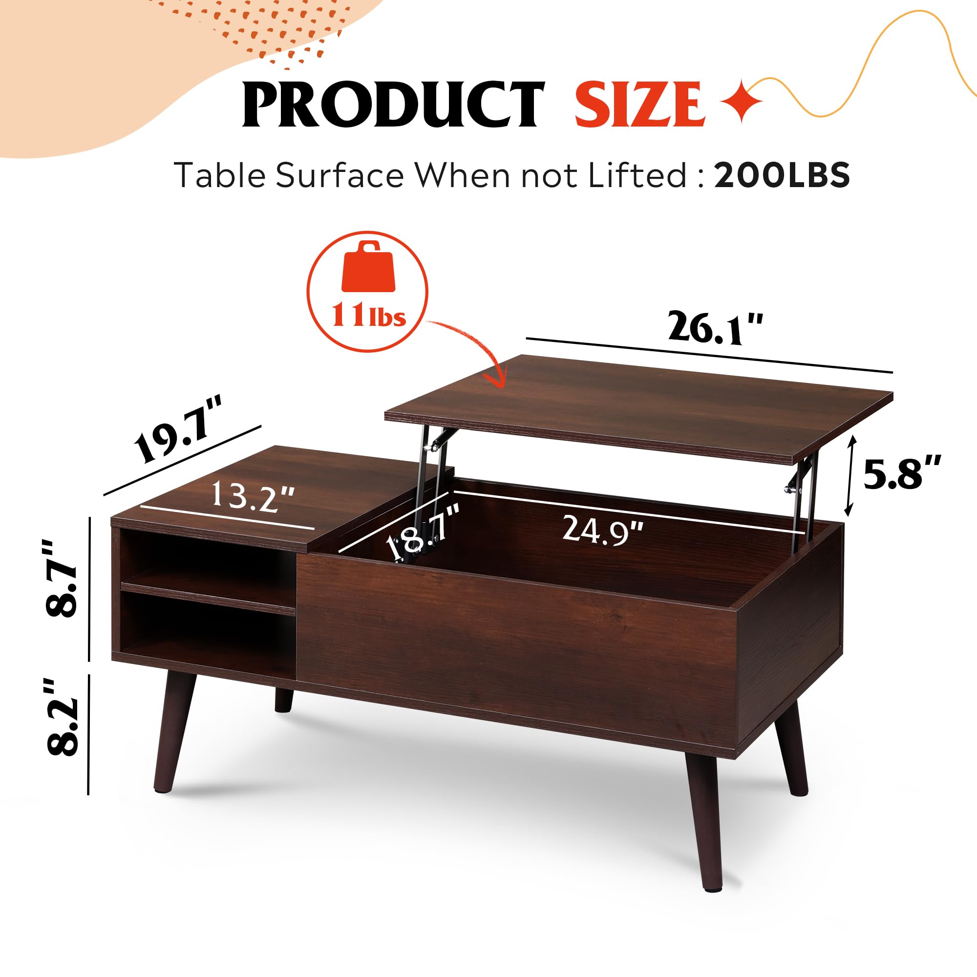 Amazon.com: WLIVE Lift Top Coffee Table for Living Room,Small