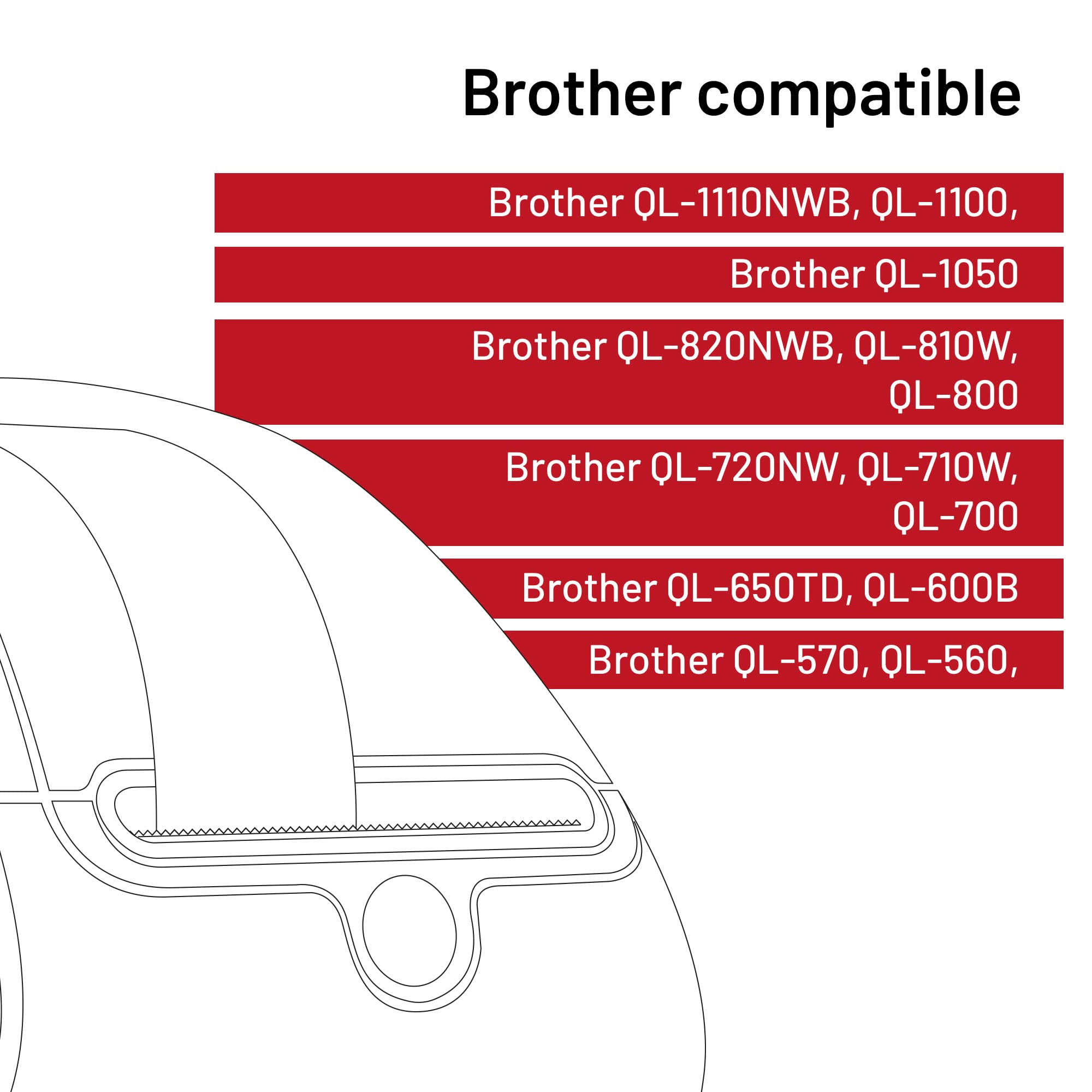 50 X Brother DK-11241 Compatible Thermal Die-Cut Labels W/Holder 200 50 X Brother DK-11241 Compatible Thermal Die-Cut Labels W/Holder 200
