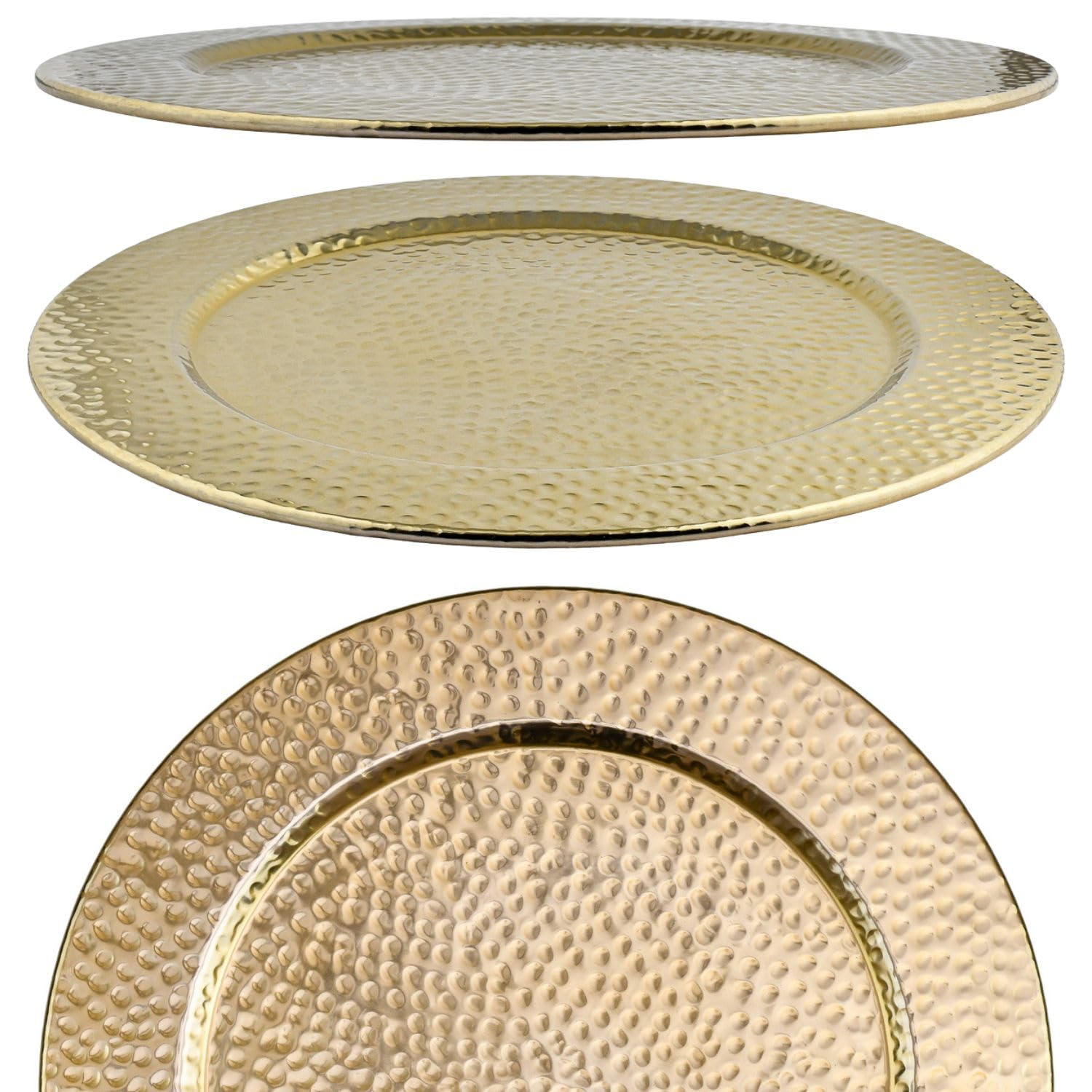 Design-Serviertablett Nizza handgefertigt aus Aluminium in Gold 50 cm