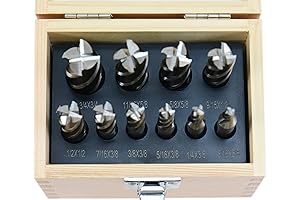 Shars 4 Flute End Mill Bits for Aluminum - 3/16-3/4" HSS Single...