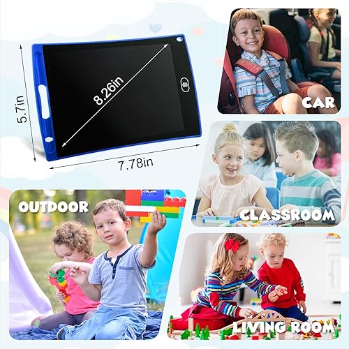 Miniatura 5 de Tableta de escritura LCD roja para niños pequeños, tablero de dibujo electrónico borrable para adultos, juguetes preescolares de aprendizaje y