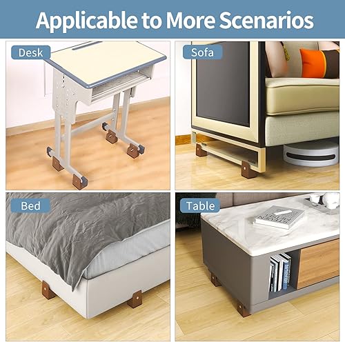 Miniatura 7 de Elevadores de cama con abrazadera de tornillo ajustable, se adapta a marcos de muebles de 0 a 1.5 pulgadas, elevadores de muebles de 2 pulgadas de