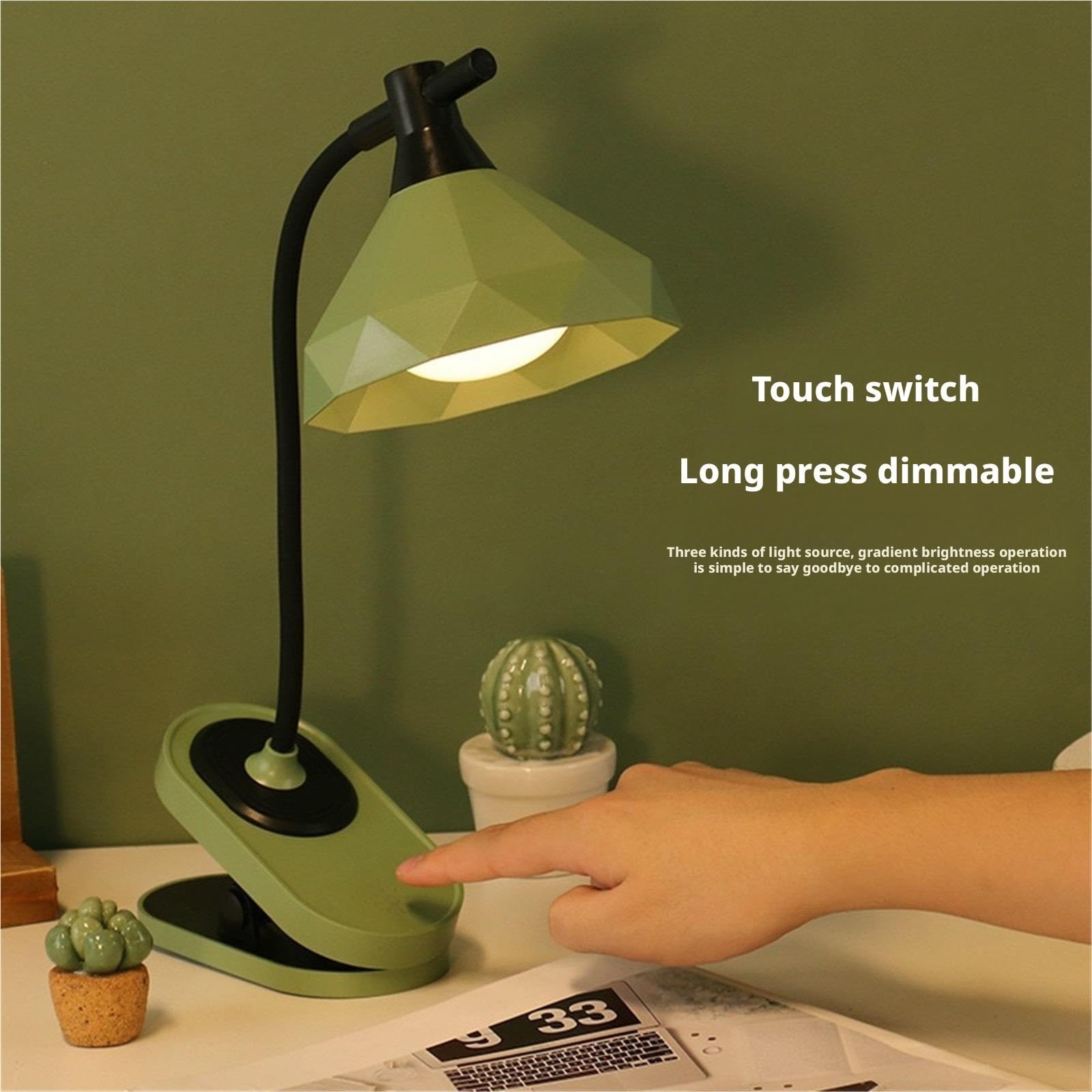 Lampara Escritorio para Oficina Lámpara De Escritorio Recargable con Abrazadera Y Control Táctil LED Regulable 3 Niveles Moderno Flexo Escritorio(Pink)