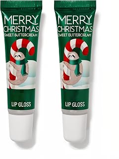 Bath and Body Merry Christmas Sweet Buttercream Lip Gloss - Set of 2 (.47 Oz Each)