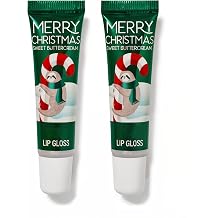 Bath and Body Merry Christmas Sweet Buttercream Lip Gloss - Set of 2 .47 Oz Each