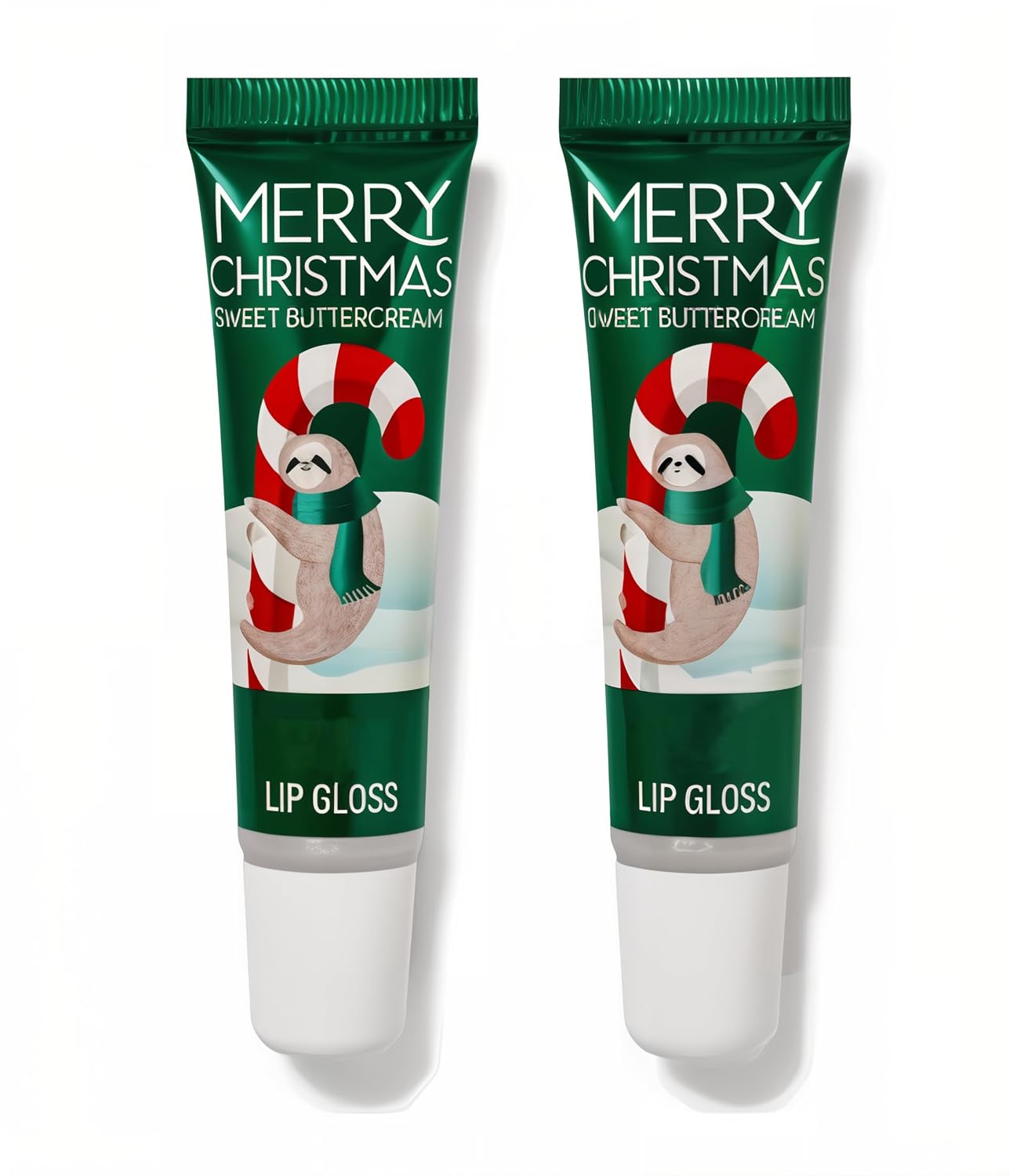 Bath and Body Merry Christmas Sweet Buttercream Lip Gloss - Set of 2 (.47 Oz Each)