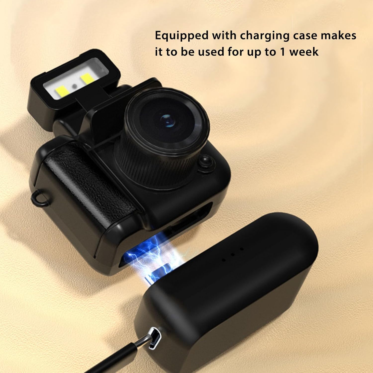 1080P HD Small DV Camera, 1.44 Inch Color Screen Mini Video Recorder with Flip Flashlight, Support OTG, Thumb Camera DVR Camcorder for Video Recording (Black)