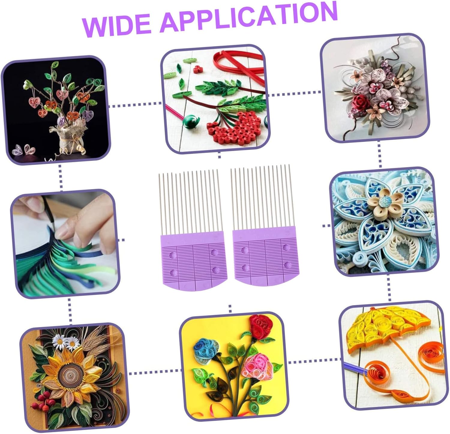 Uonlytech 2pcs Quilling Combs for Paper Weaving Tools for Paper Flower Crafting Supplies for Creative Projects for Home Decor and