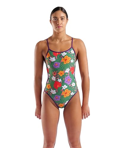 Arena Womens Arena Performance Women's Allover Reversible Challenge Back Swimsuit Pool Bathing Suit