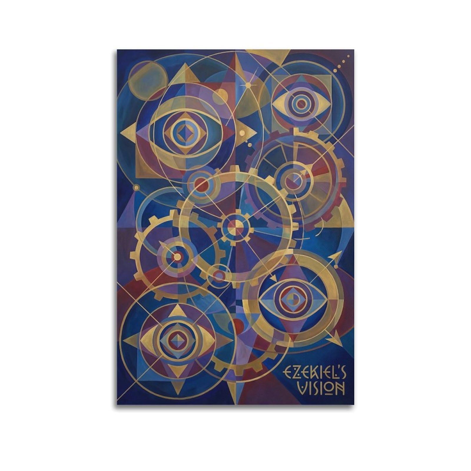 OKNGB Sacred Bible Religious Poster Wheel Within A Wheel Ezekiel Decorative Painting Canvas Art Picture 24x36inch(60x90cm)