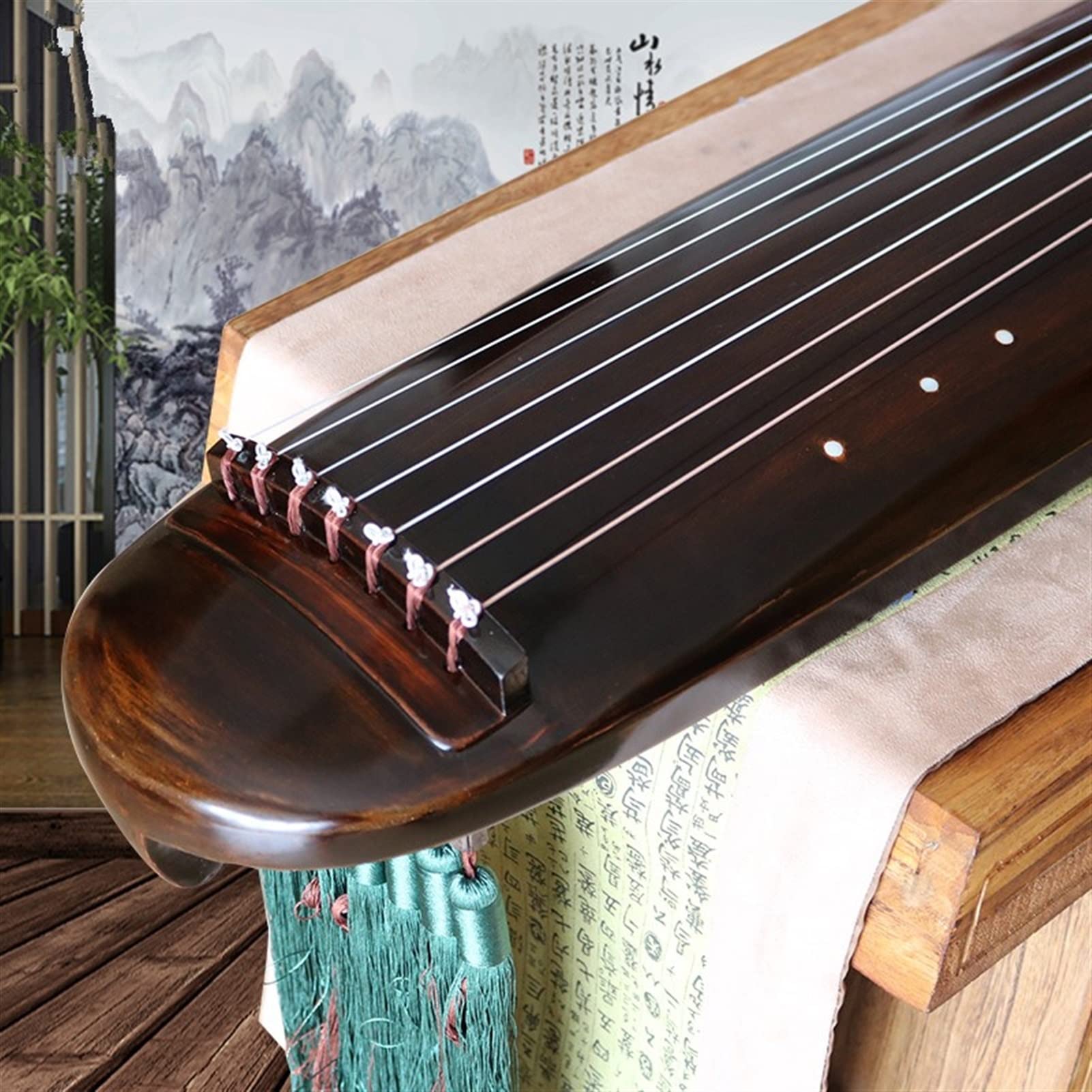FLFL Strumenti Musicali Cinesi Guqin Cinese Guqin Hundun Style Vecchia Casa Liang Wood per Principiante/Grado D'esame Handmade Guqin Invia Set Completo di Accessori