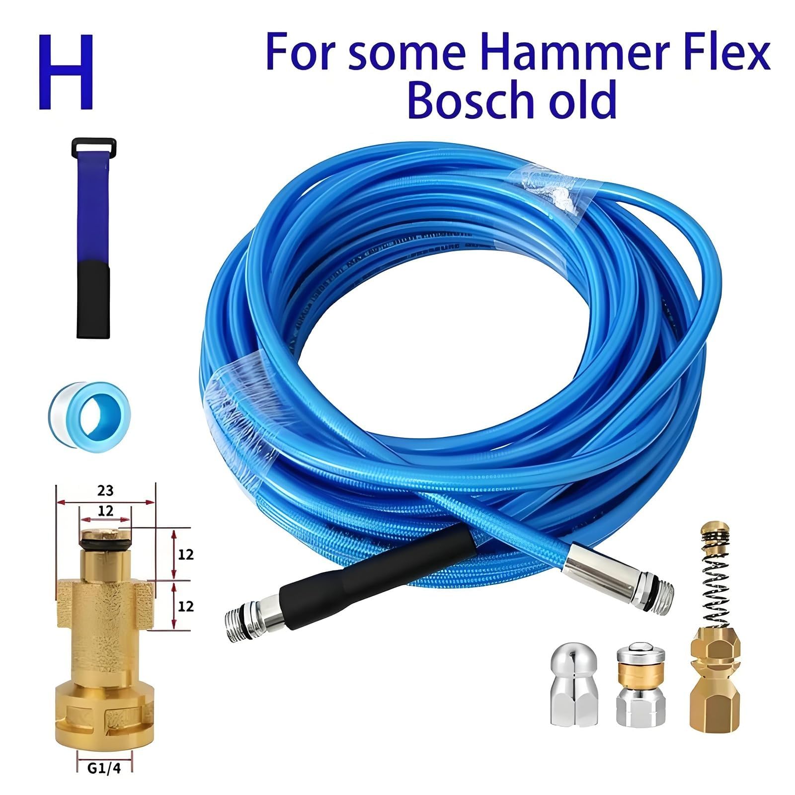 高圧水流噴射 ホース洗浄キットBlue 10 M 20 M 30 M 40 M 50 M