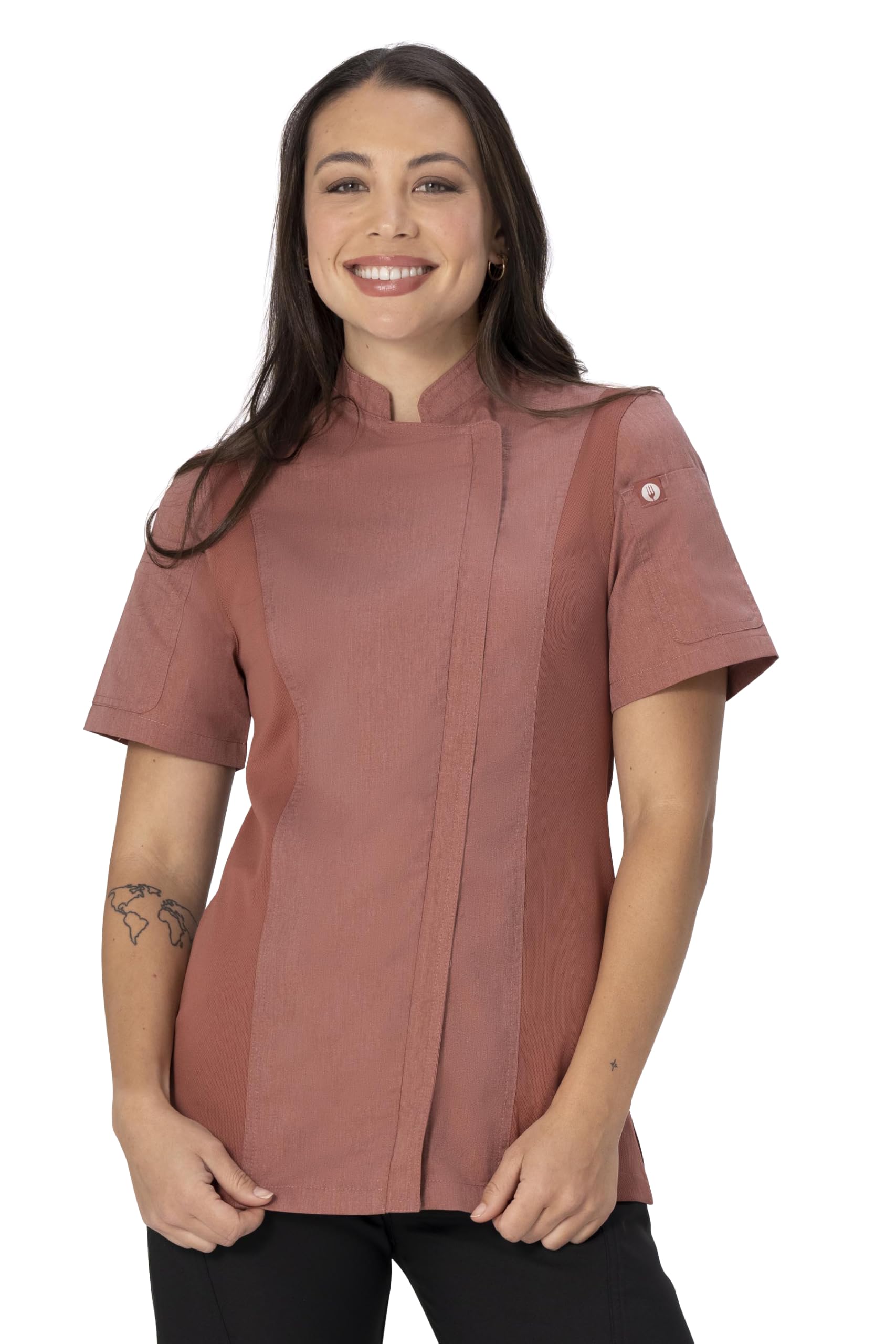 Chef Works Women's Springfield Chef Jacket, Brick, Small