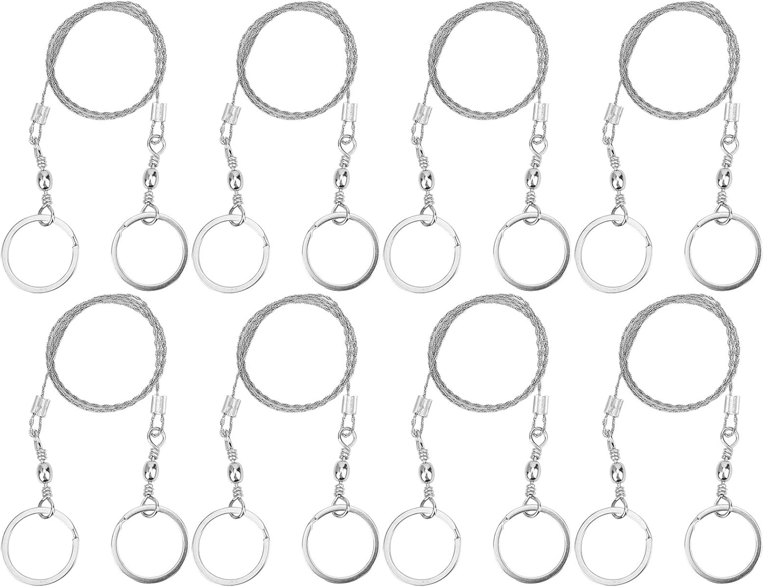 VBESTLIFE 8pcs 72CM Outdoor Wire Saw Stainless Steel Camping Wire Saw Cable Chain Chainsaw