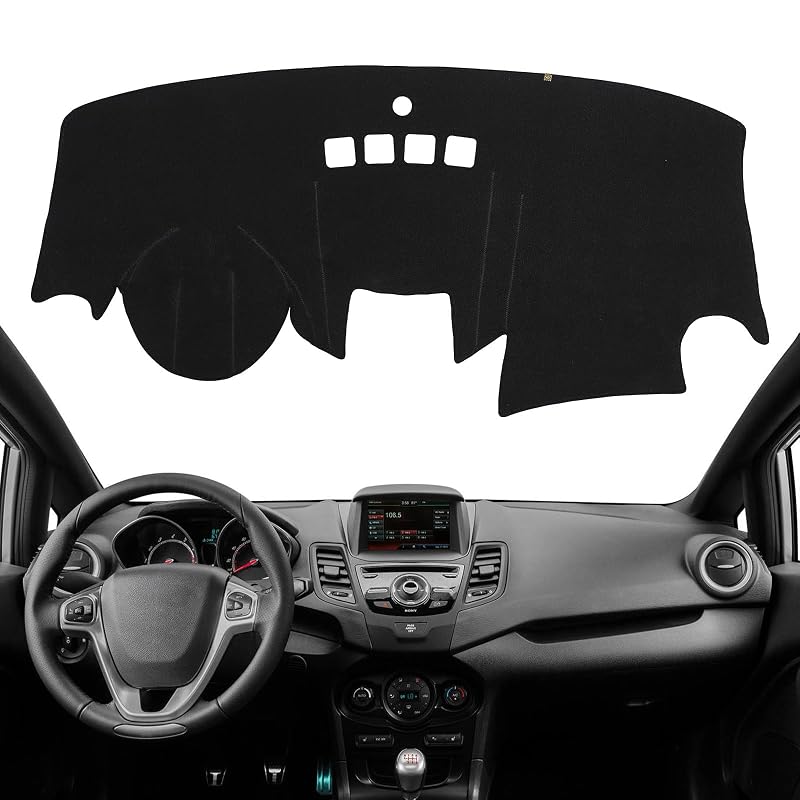 Capa para Painel Dashboard Mat KEYOOG para Ford Fiesta 2009 a 2019 sem navegação, preta