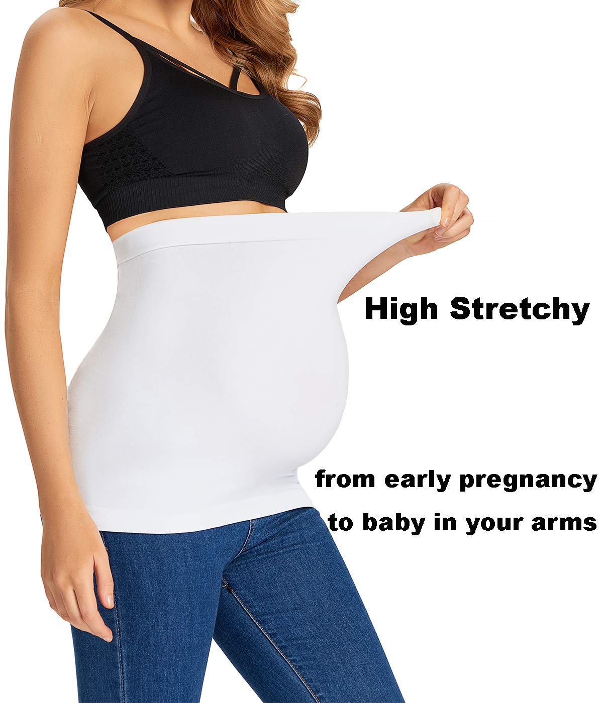 Combinación de extensores de camisas de maternidad y extensores de cintura, banda de vientre de maternidad sin costuras