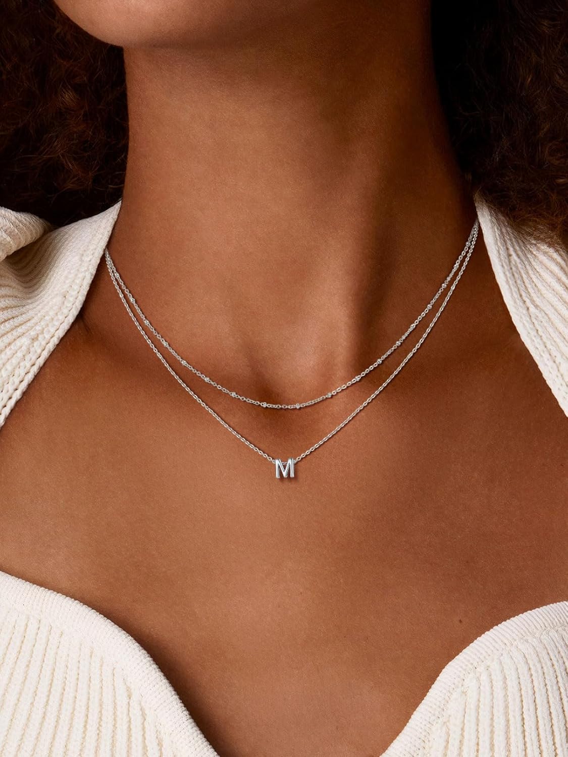 FaithHeart Layered Initial Necklaces for Women - Dainty Non Tarnish Gold/Silver Letter A-Z Necklace Stack Womens Small Initial Necklace Adjustable 16"- 18" Birthday Personalized Jewelry Gifts - Image 8
