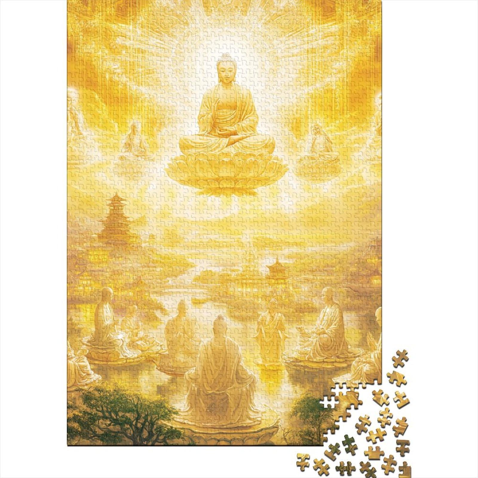 Buddha Puzzle, 1000 Teile Für Erwachsene – 75x50 Cm, Mit Poster, Aus Stabilem Recycling-Karton