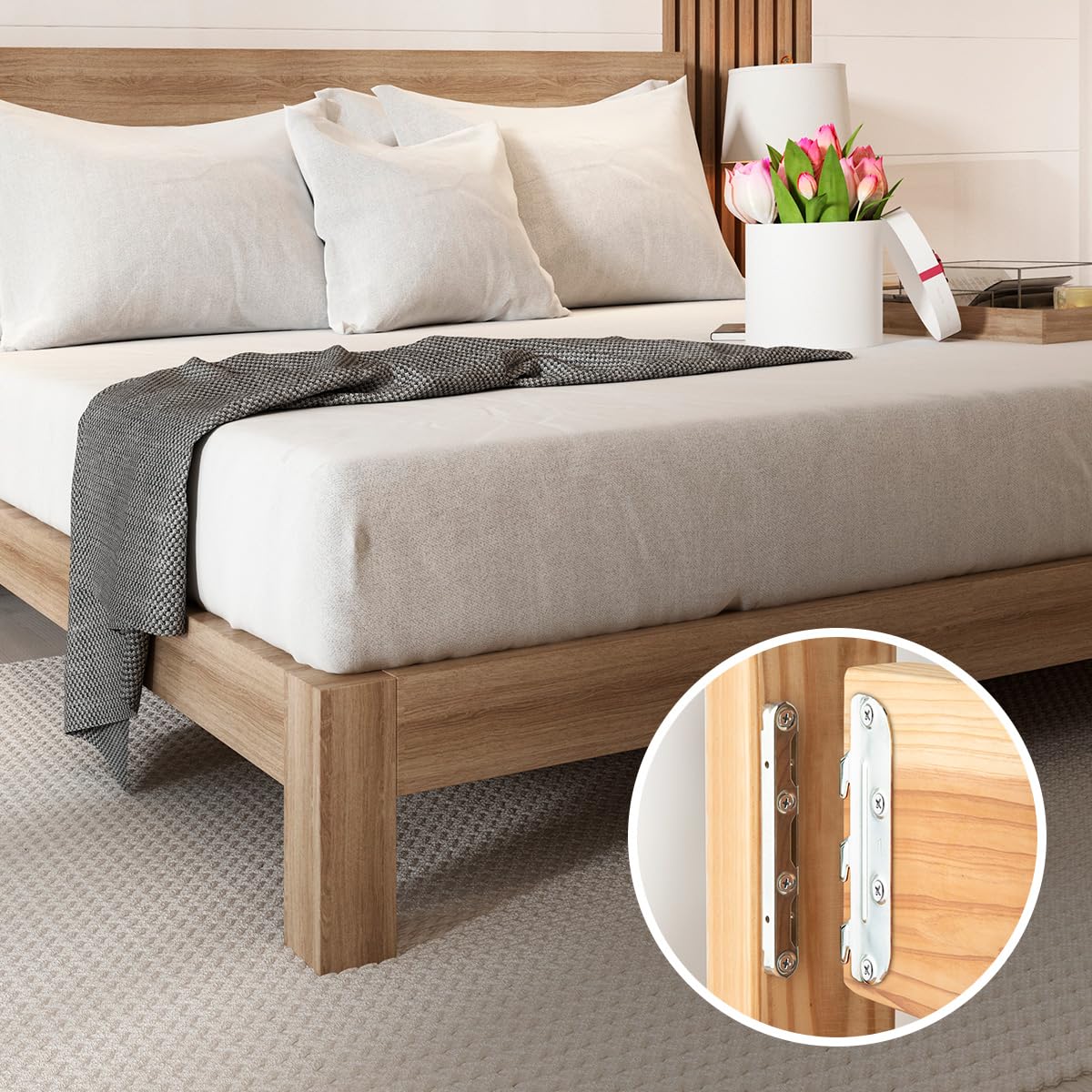 Gancio Laterale Supporto A Clip Per Letto Kit 4pz Staffe Per Binari Letto Elementi Di Fissaggio Per Telaio - Foto 5