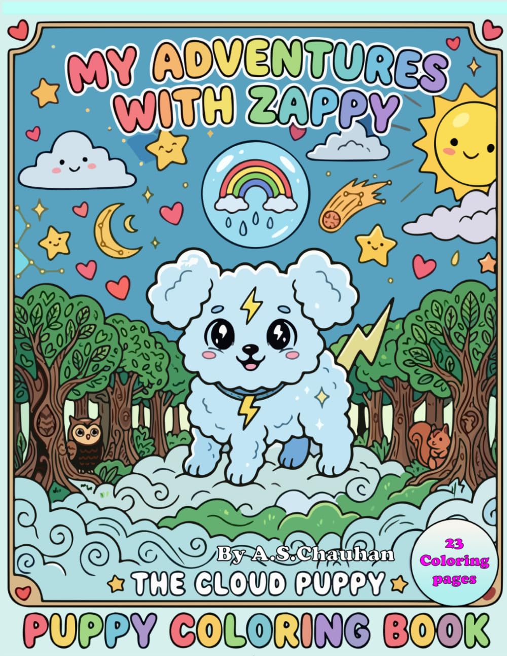Coloring book poppy: Fun Puppy Coloring, Drawing and Writing Practice Activity Book for Kids Ages 3-8