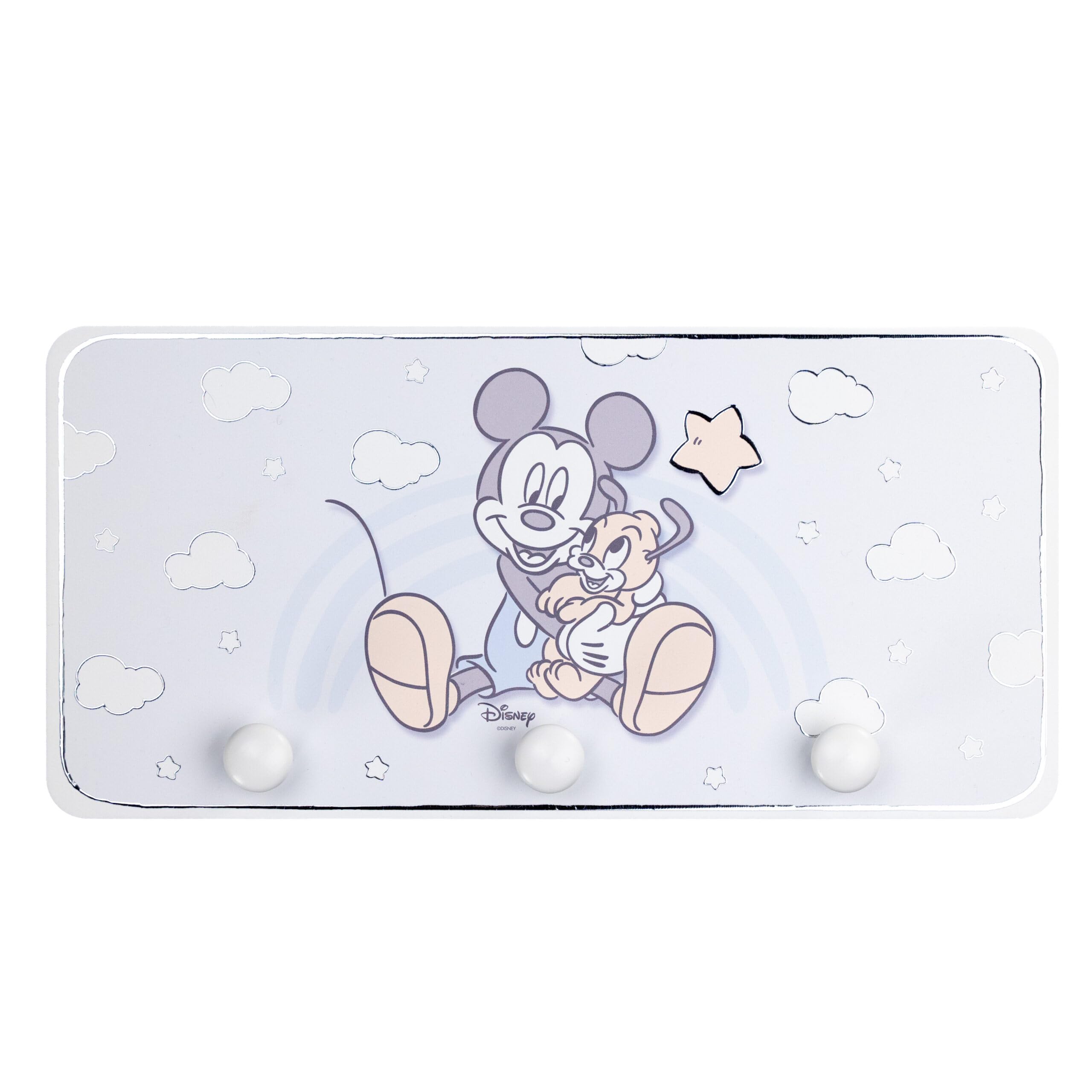 Cintre en bois Mickey Mouse VALENTI & CO avec relief argent
