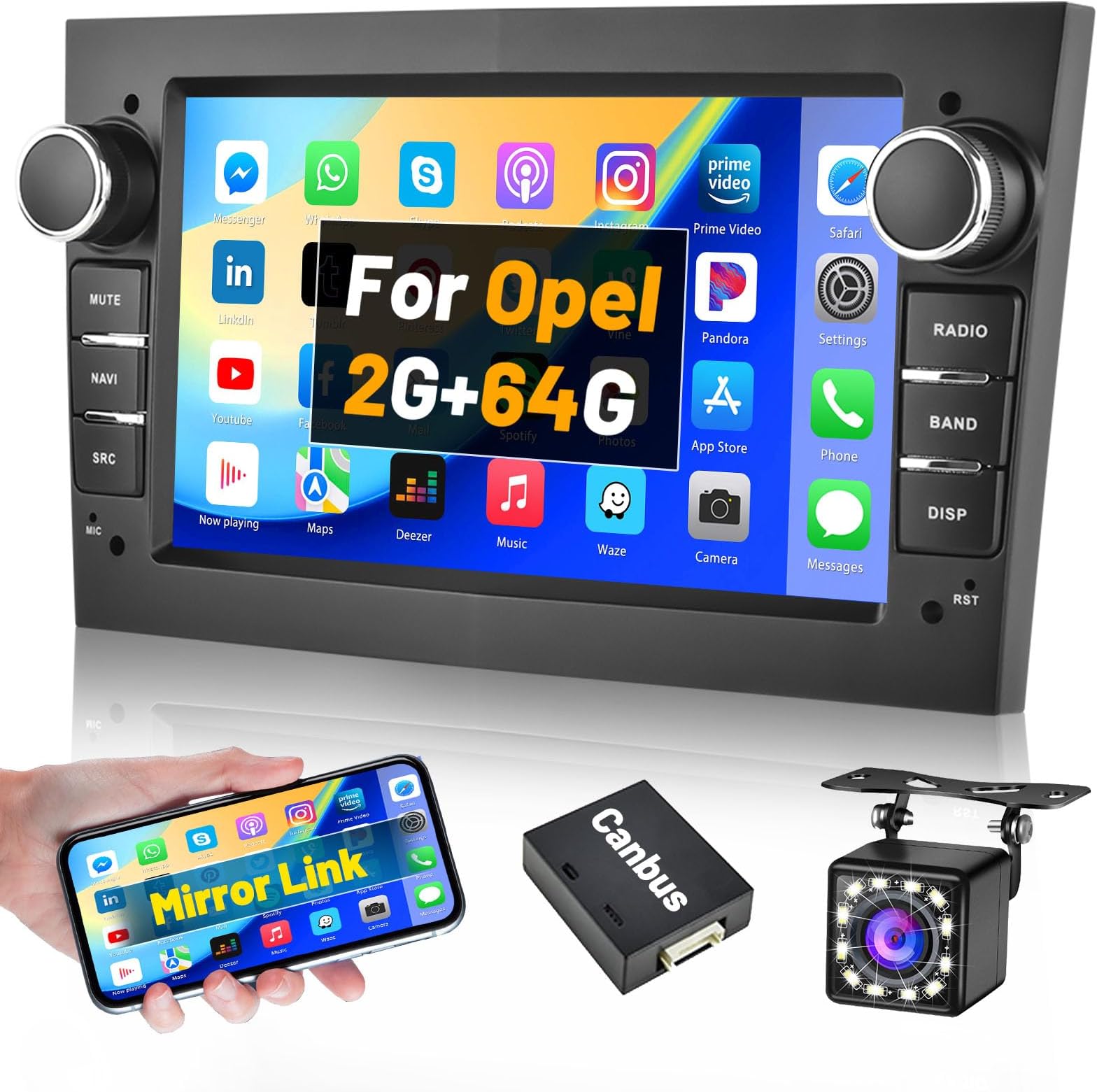 ACAVICA Android 14 Autoradio Für Opel - 8 Zoll Touchscreen Mit Wireless Carplay | 2GB RAM 64GB ROM Für Corsa Astra Vectra