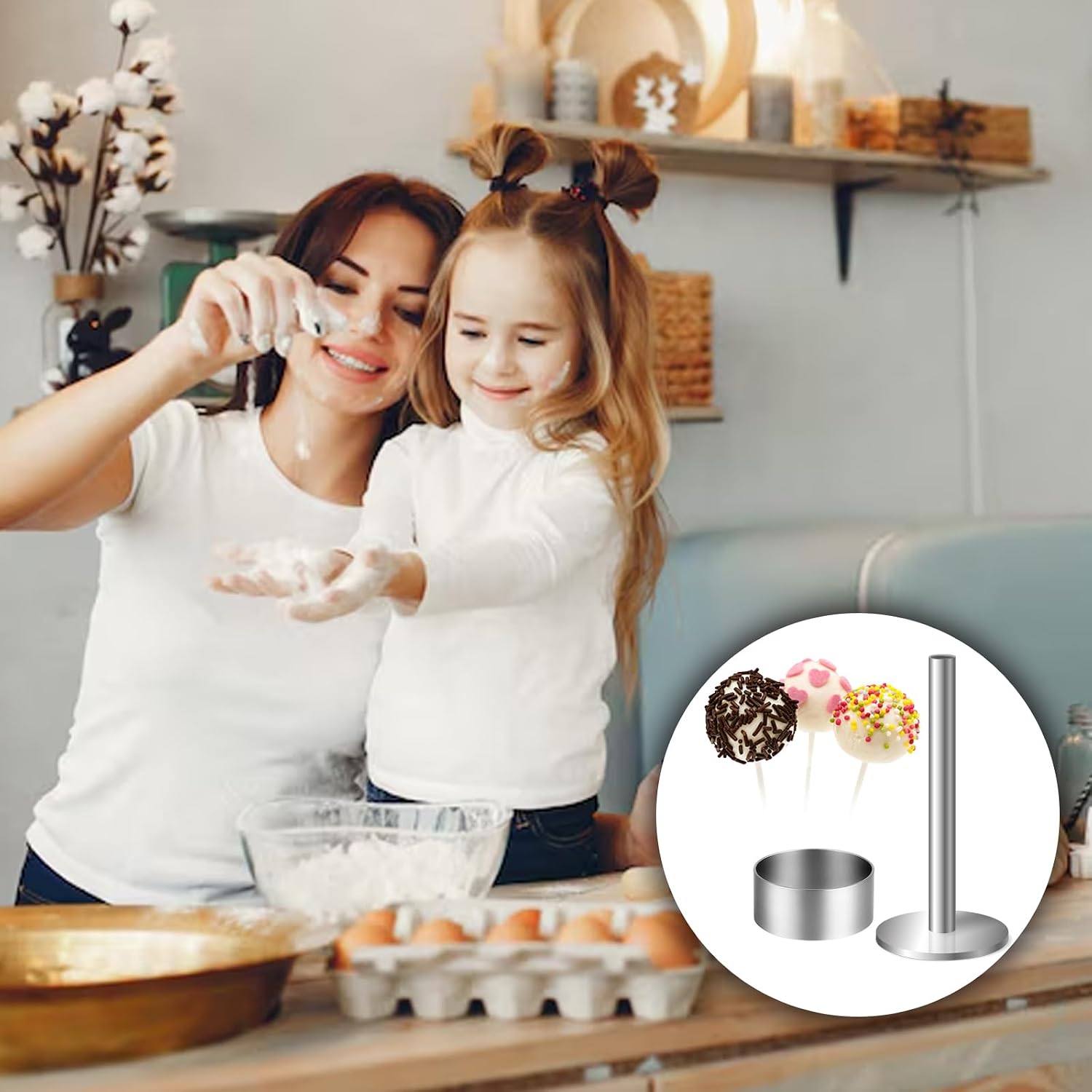 Stainless Steel Cake Pop Mold Set with Pusher – Reusable Cake Pop Cutter Kit for Perfect Round Treats – Durable Baking Tools for Birthdays, Weddings, and Home Use – Includes Cutter & Pusher