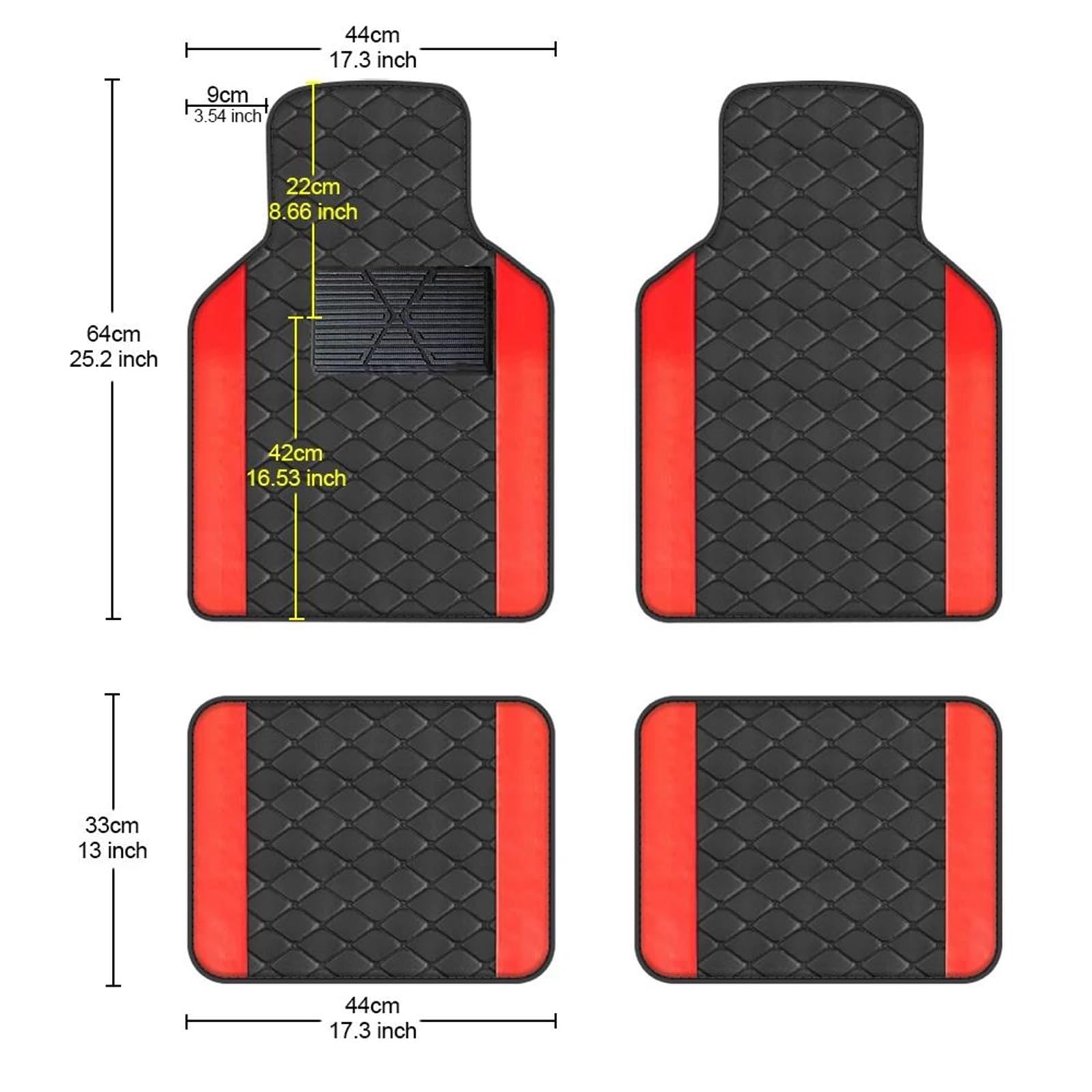 Juego Completo De 4 Alfombrillas Universales para Coche, Incluye Accesorios para El Suelo Y para Interior del