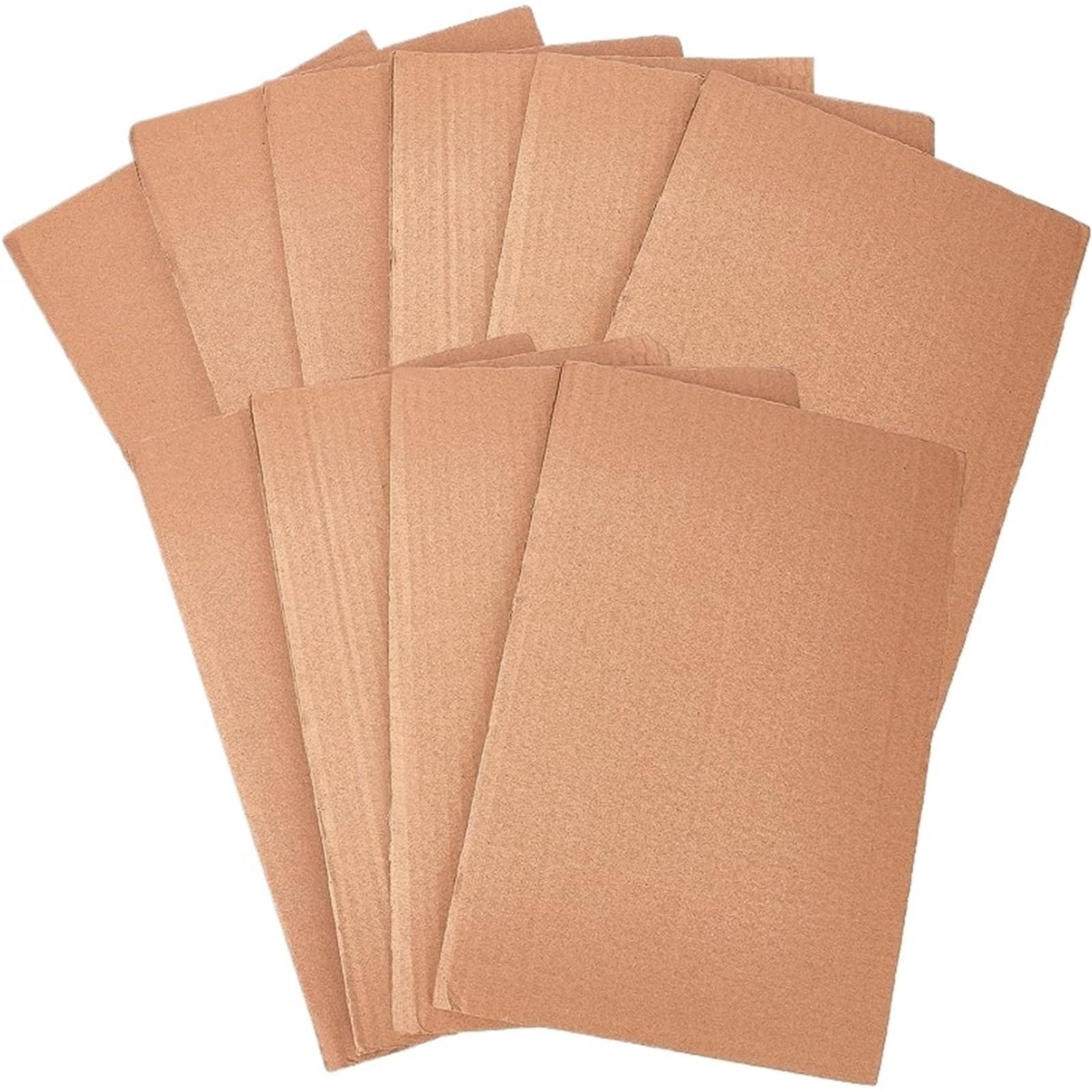 Cardboard Sheets 10pcs Corrugated Cardboard Sheets 3mm/0.12" 7.8x11.8" Thick Rectangle Kraft Inserts