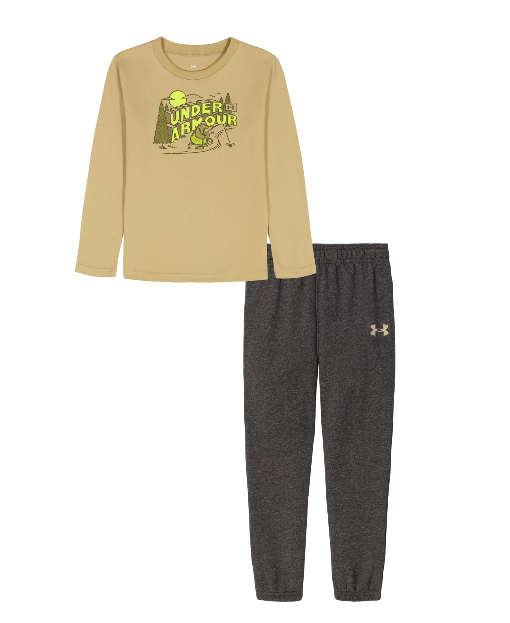 Under Armour Boys' 2-Piece Long Sleeve T-Shirt and Fleece Pants Set, Outdoor Collection
