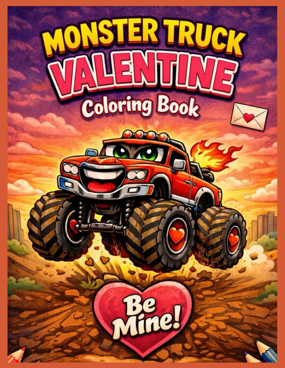 Monster Truck Valentine Day Coloring Book: A Heart & Love -Racing Journey of Monster Trucks, Valentine Magic, and Endless Fun Perfect Gift for Kids