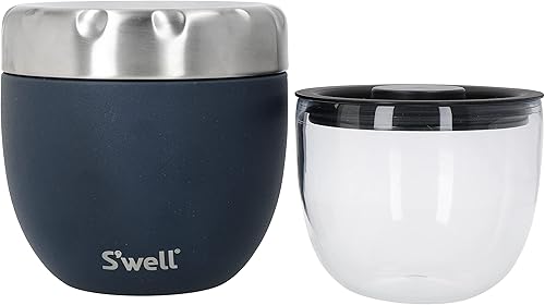 Miniatura 4 de S'well Tazones de acero inoxidable para alimentos  21.5 oz  Azurite Eats  Recipientes aislados al vacío de tres capas mantienen la comida fría