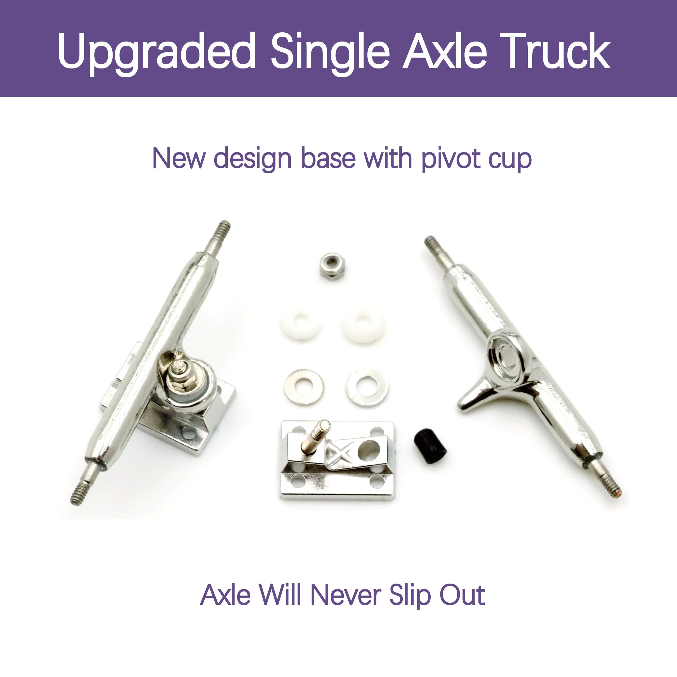 36mm Fingerboard Complete Wood Pro Set-Up  Pre-Assembled, Handcrafted 5-Layers , 36 Mm Pro Trucks, CNC Bearing Wheels, Lasered Foam Grip Tape  Lasered Foam Grip Tape Lasered Deck Size 36 X 96 Mm Bamboo Wood - View #6