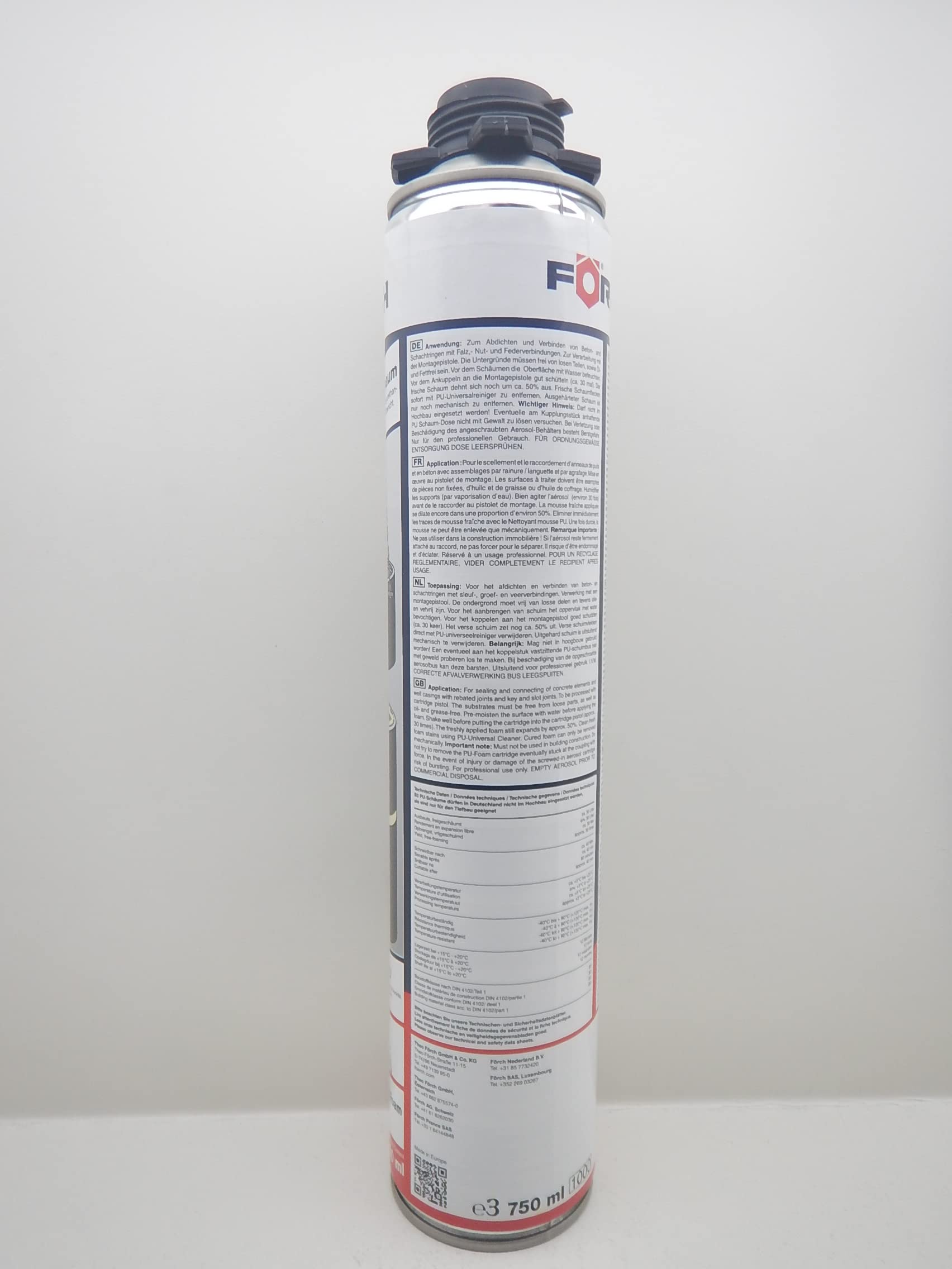 FÖRCH 1K PU BRUNNENSCHAUM SCHACHT BAUSCHAUM SCHAUM 750ML (12)